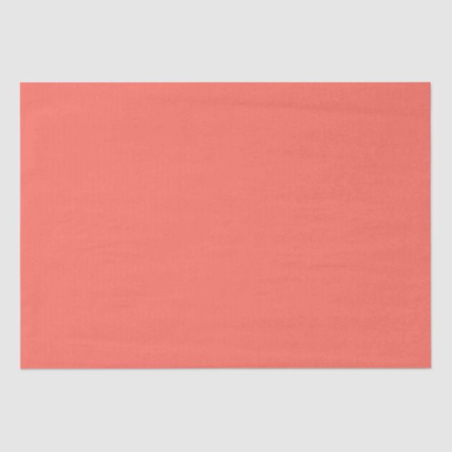 Modern coral pink Plain Solid Colour Tissue Paper (Front)