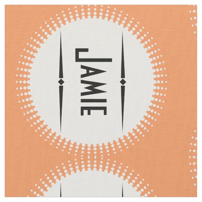 Modern Coral Retro Personalised Fabric (Close Up)