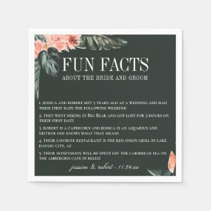 Modern Coral Tropics Fun Facts Napkin