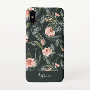Modern Coral Tropics Pattern iPhone XS Case