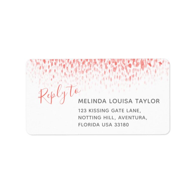 Modern coral watercolor dabs address labels (Front)