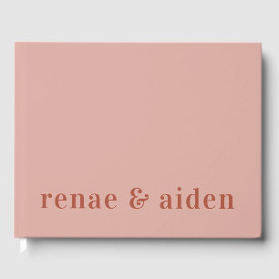 Modern Coral Wedding Guest book