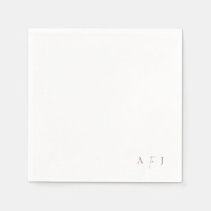 Modern Corner Initials "to" Wedding Corner Napkin