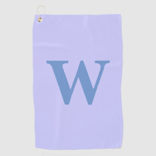 Modern Cornflower Initial Letter   Periwinkle Blue Golf Towel