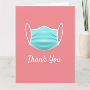 Modern Coronavirus Mask Thank You Folded Cards