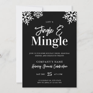 Modern Corporate Black Jingle Mingle Holiday Party
