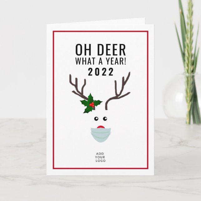 Modern Corporate Business Christmas Logo Custom Holiday Card (Front)
