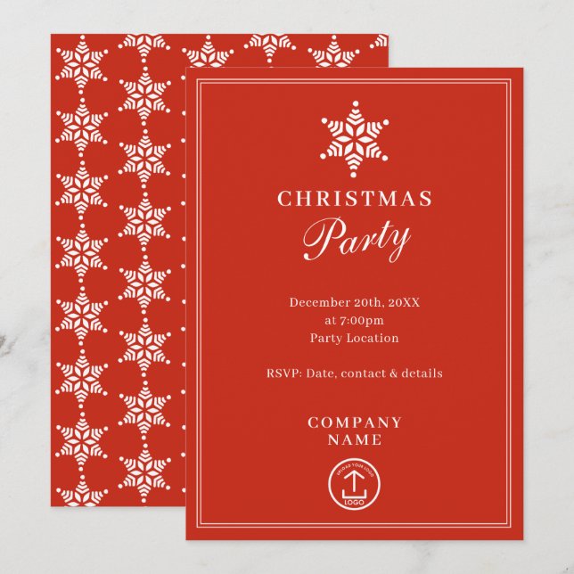Modern Corporate Business Christmas Party  Invitation (Front/Back)