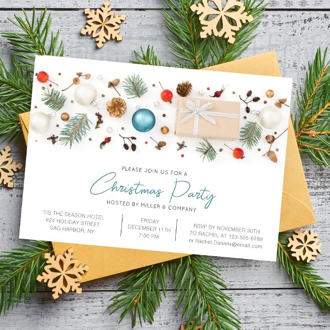 Modern Corporate Christmas Party Minimalist Chic Invitation (Creator Uploaded)