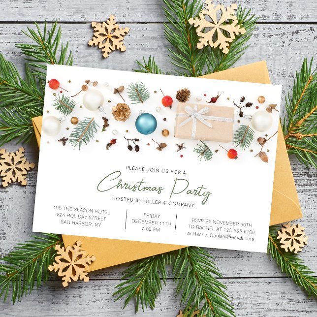 Modern Corporate Christmas Party Minimalist Chic Invitation (Creator Uploaded)