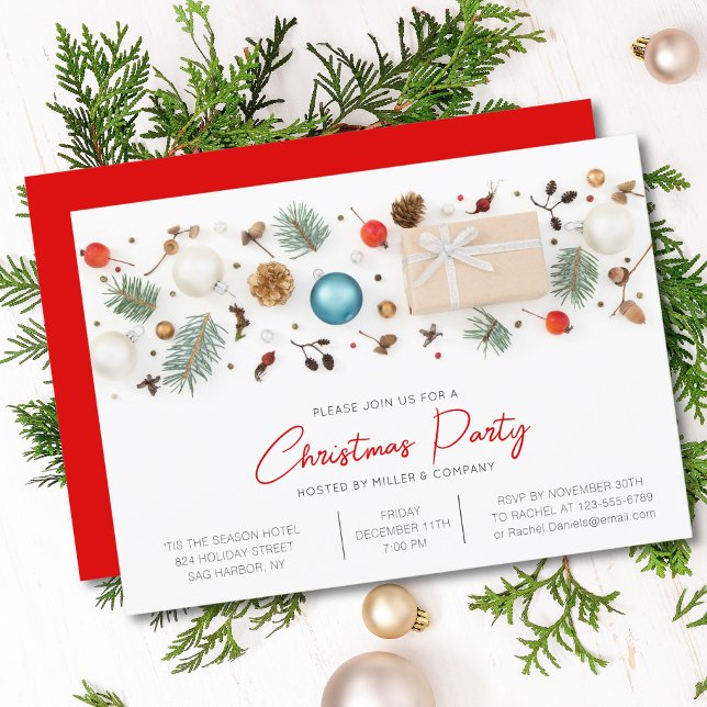 Modern Corporate Christmas Party Minimalist Chic Invitation (Creator Uploaded)