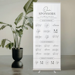 Modern Corporate Event Sponsor Logos Backdrop Retractable Banner