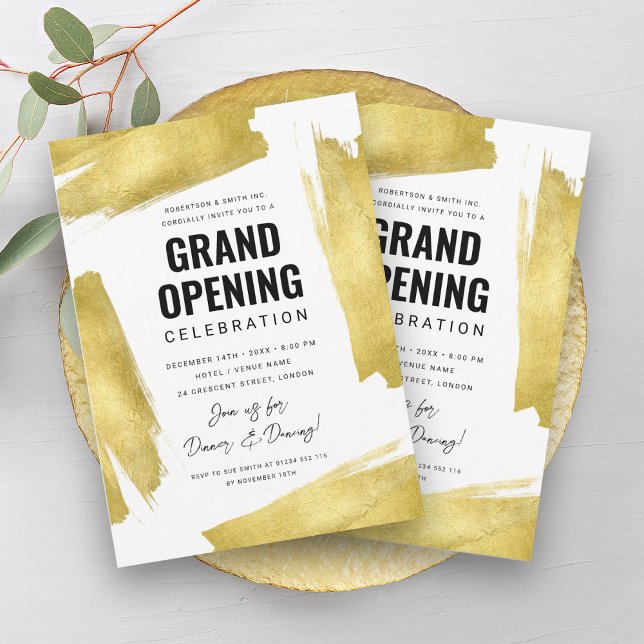 Modern Corporate Grand Opening Gold Invitation (Modern Corporate Grand Opening Gold Invitation)