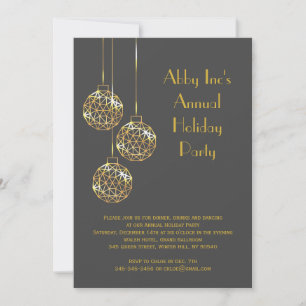 Modern Corporate Holiday Party Invitation - grey