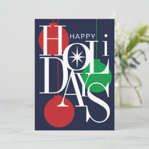 Modern Corporate Logo Happy Holidays Greeting Card