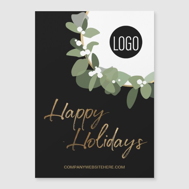 Modern Corporate Logo Happy Holidays vertical Holi (Front)