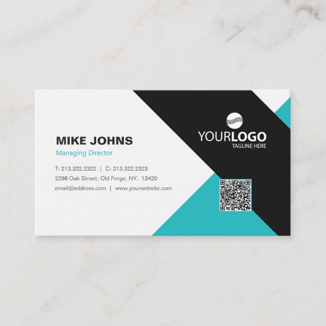 Modern Corporate & Professional Your Logo Business Card (Front)