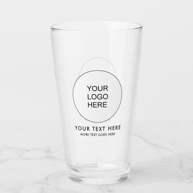 Modern Corporate Small Business Logo Text Beer Glass (Back)