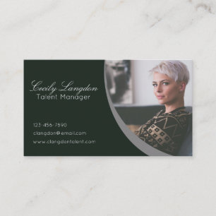 Modern Corporate Talent Manager Dark Green Business Card