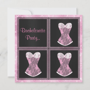 MODERN Corset pink custom BACHELORETTE PARTY Invitation