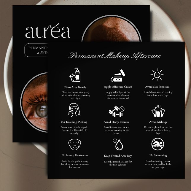 Modern Cosmetic Permanent Makeup Aftercare Card (Creator Uploaded)
