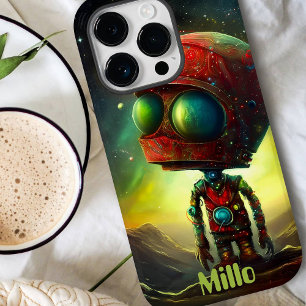 Modern Cosmic Alien Nebula Voyage, Monogrammed Case-Mate iPhone 14 Pro Case