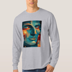 Modern Cosmic Mosaic Face T-Shirt