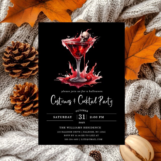 Modern Costumes & Cocktail Halloween Party Invitation (Creator Uploaded)