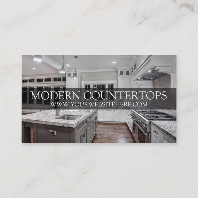 Modern Countertops Construction Business Business Card (Front)