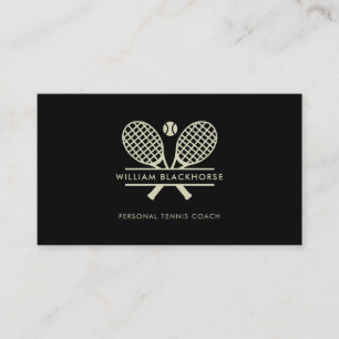 Modern Country Club Tennis Coach Business Card