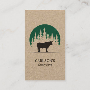 Modern Country Kraft Bull Family Cattle Farm  Business Card