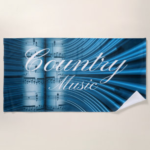Modern Country Music Guitar Beach Towel