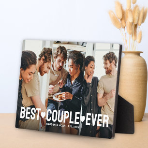 Modern Couple 3 Photo Collage Best Couple Ever Plaque