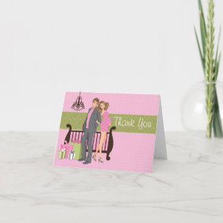 Modern Couple Baby Shower Thank You Card
