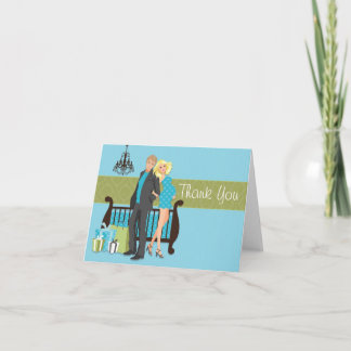 Modern Couple Baby Shower Thank You Card