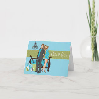 Modern Couple Baby Shower Thank You Card