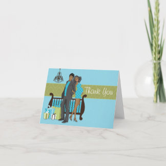 Modern Couple Baby Shower Thank You Card