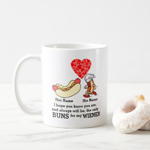 Modern Couple buns and wiener lovers custom Coffee Mug