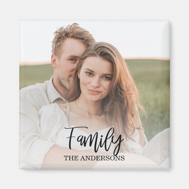 Modern Couple Collage Photo & lovely Family Gift Magnet (Front)