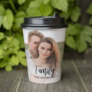Modern Couple Collage Photo & lovely Family Gift Paper Cups