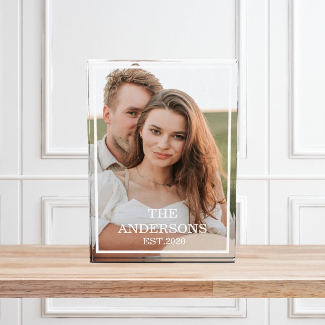 Modern Couple Collage Photo & Minimal Family Gift Block (Creator Uploaded)
