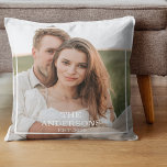 Modern Couple Collage Photo & Minimal Family Gift Cushion<br><div class="desc">Modern Couple Collage Photo & Minimal Family Gift</div>