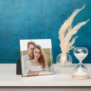 Modern Couple Collage Photo & Minimal Family Gift Plaque