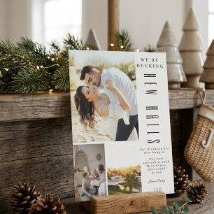 Modern Couple Family Photo Collage Christmas Holiday Card