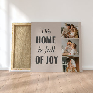 Modern Couple Family Photo & Family Quote Canvas Print