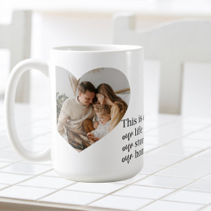 Modern Couple Family Photo & Family Quote Gift Coffee Mug