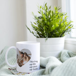 Modern Couple Family Photo & Family Quote Gift Mug