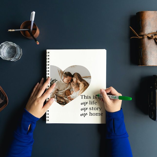 Modern Couple Family Photo & Family Quote Gift Notebook (Creator Uploaded)