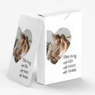 Modern Couple Family Photo & Family Quote Gift Playing Cards