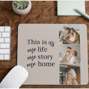 Modern Couple Family Photo & Family Quote Lovely Mouse Mat